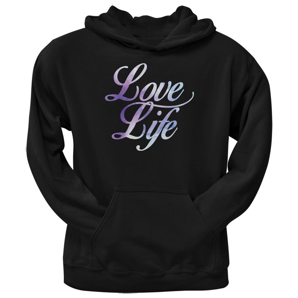 Love Life Watercolor Black Adult Hoodie Men's Hoodies Old Glory 2XL Black 