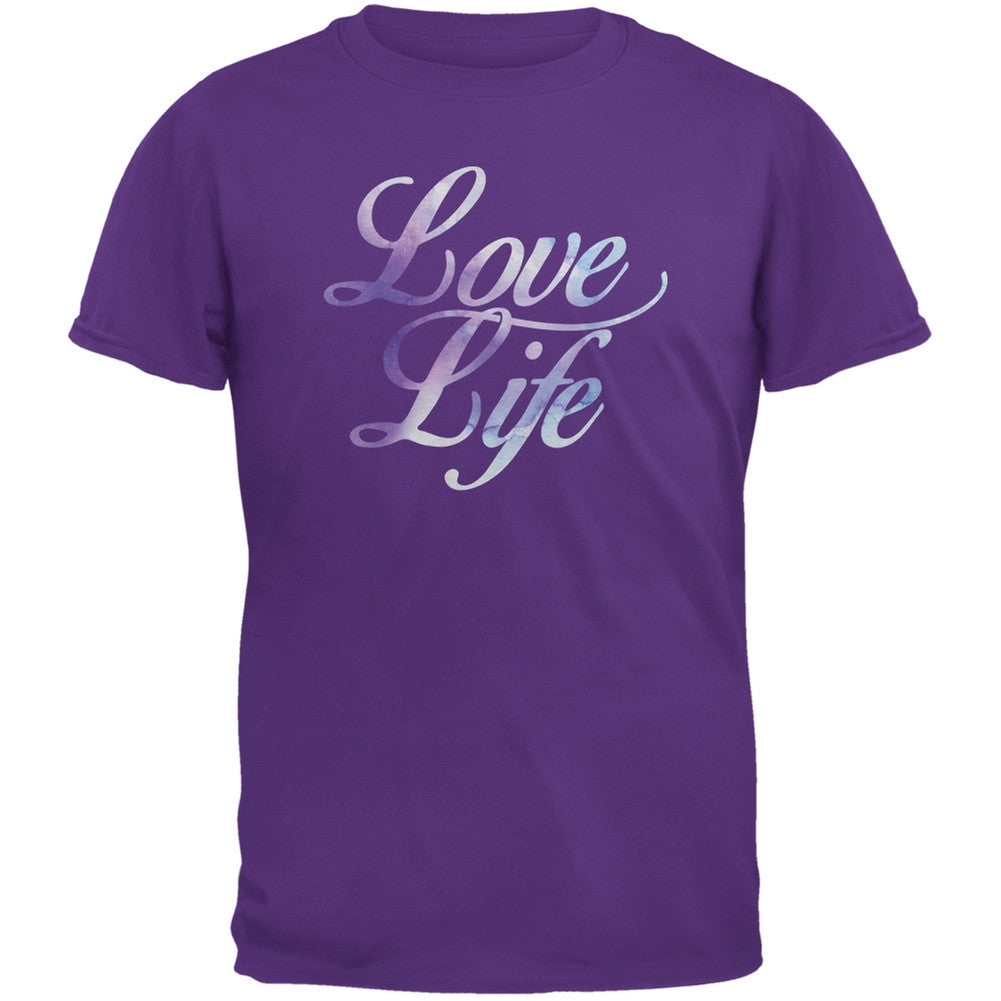 Love Life Watercolor Purple Adult T-Shirt Men's T-Shirts Old Glory 2XL Purple 