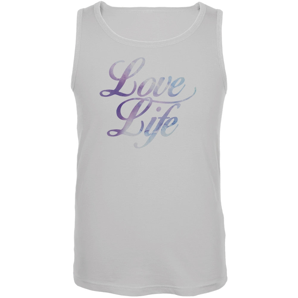 Love Life Watercolor White Adult Tank Top Men's Tank Tops Old Glory 2XL White 
