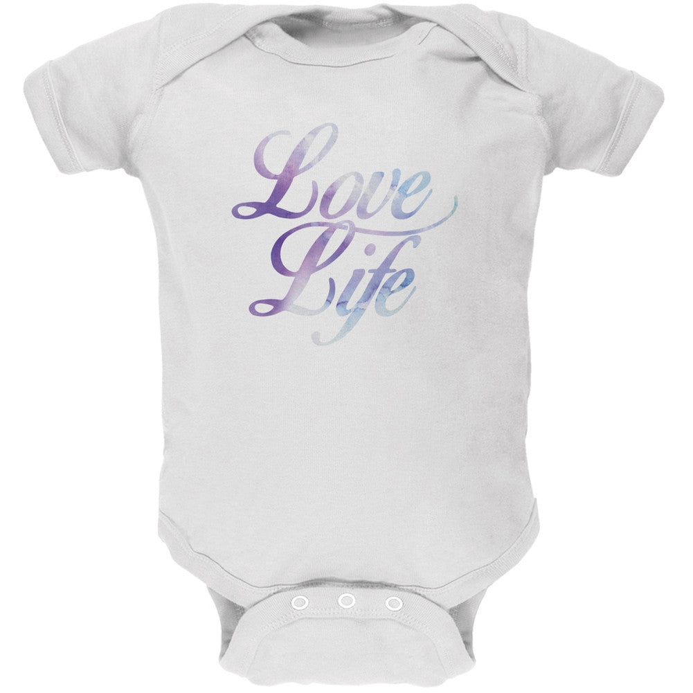 Love Life Watercolor White Soft Baby One Piece Baby One Piece Old Glory 0-3M White 