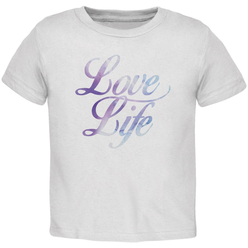 Love Life Watercolor White Toddler T-Shirt Toddler T-Shirts Old Glory 2T White 