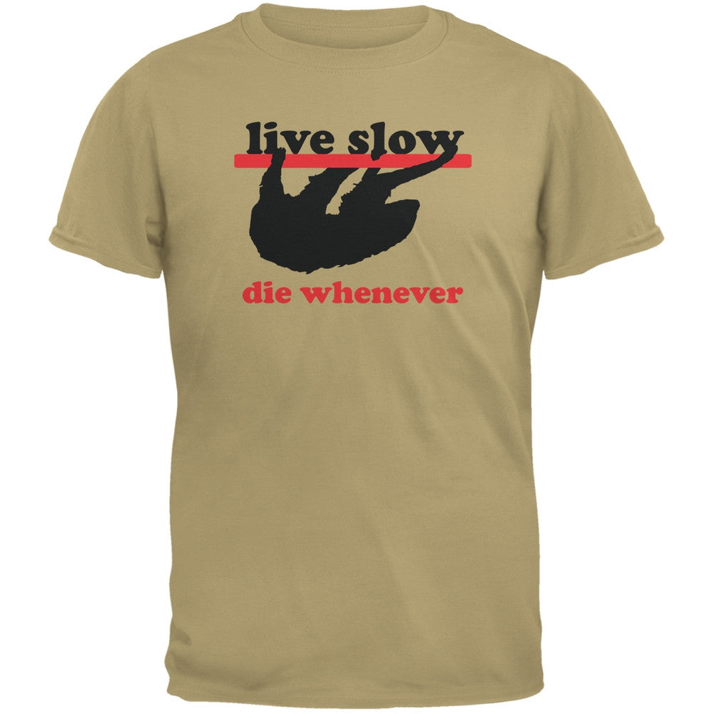 Live Slow Tan Adult T-Shirt Men's T-Shirts Old Glory 2XL Beige 