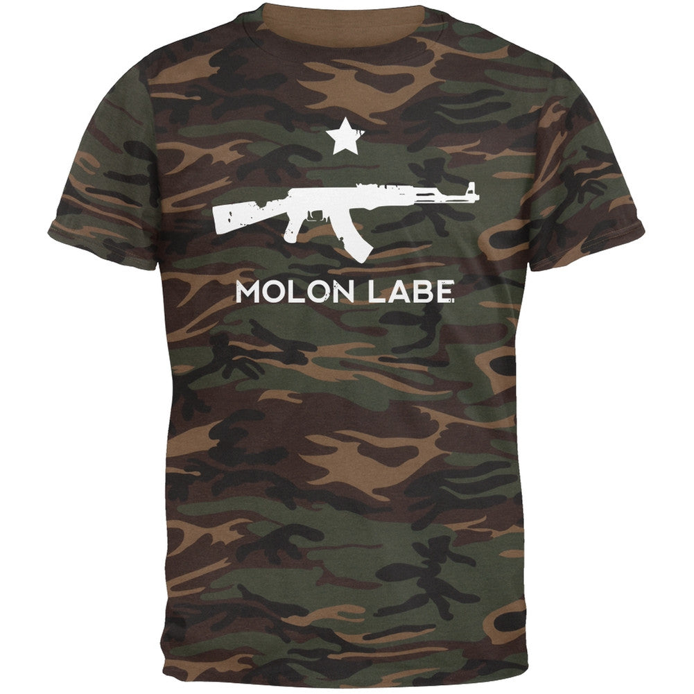 Molon Labe AK47 Black T-Shirt Men's T-Shirts Old Glory   