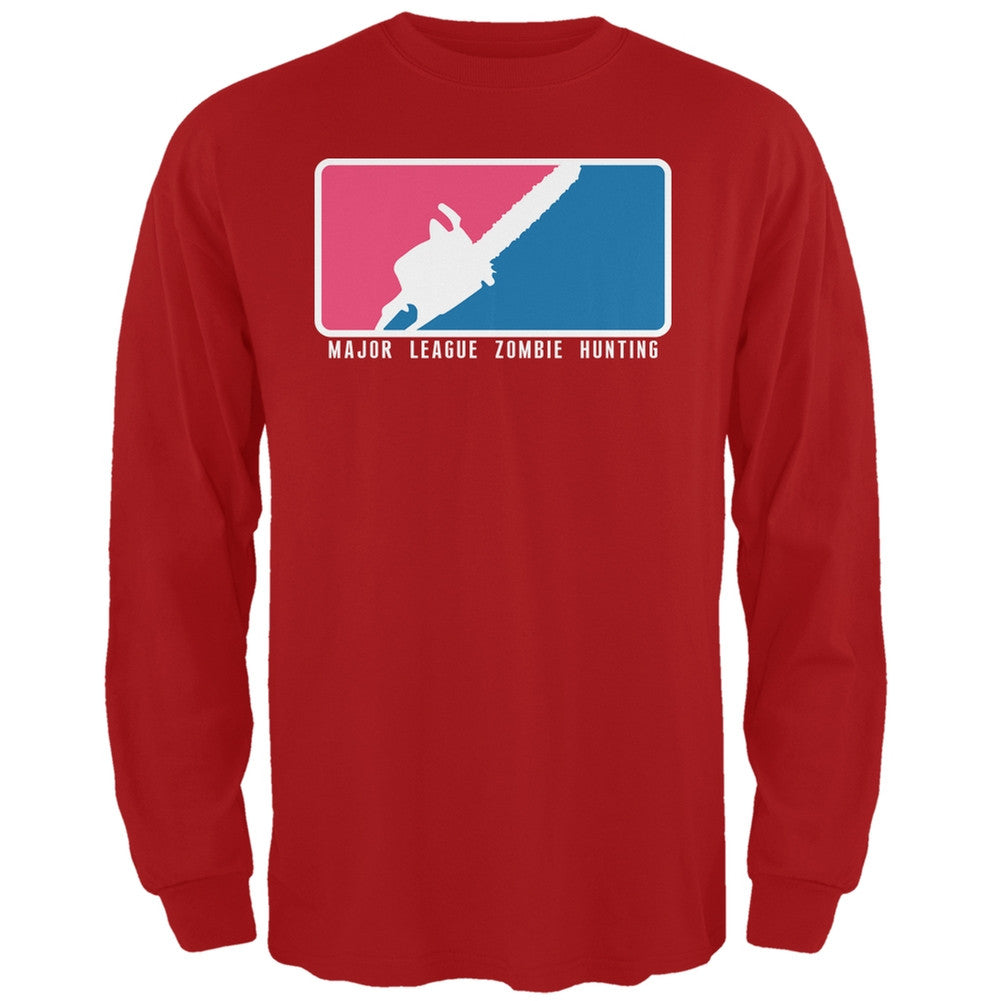 Major League Zombie Hunter Red Adult Long Sleeve T-Shirt Men's Long Sleeves Old Glory 2XL Red 