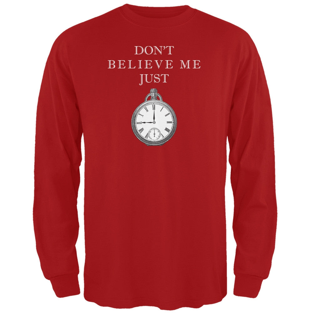 Dont Believe Me Red Adult Long Sleeve T-Shirt Men's Long Sleeves Old Glory 2XL Red 