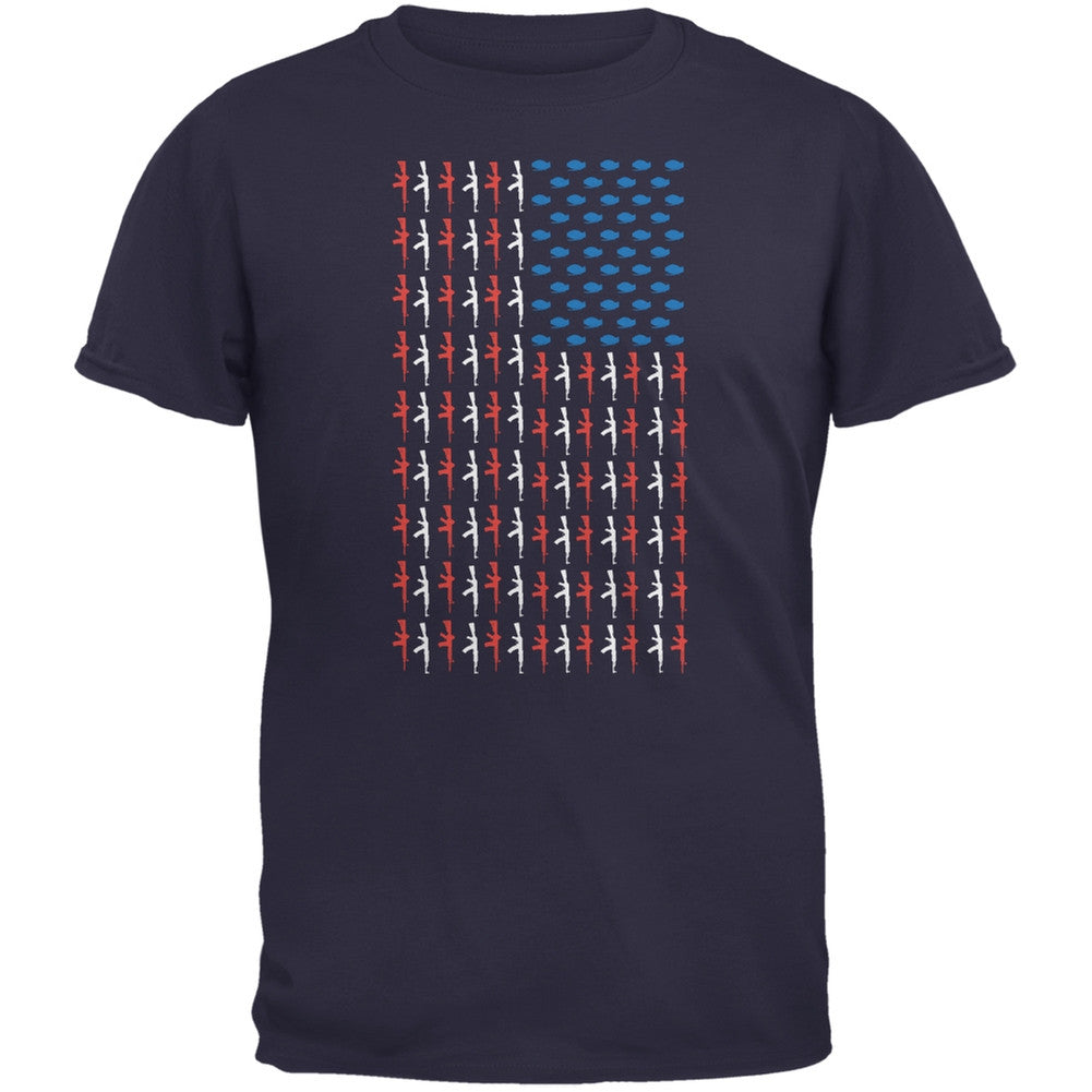 Gun Flag Navy Youth T-Shirt Youth T-Shirts Old Glory LG Blue 