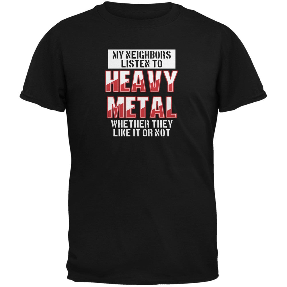 Heavy Metal Neighbors Listen Funny Black Youth T-Shirt Youth T-Shirts Old Glory LG Black 