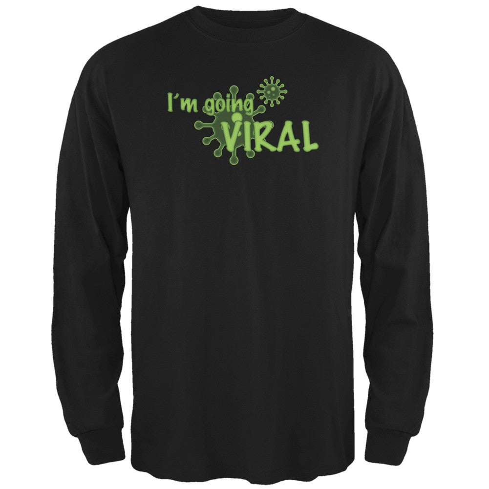 Going Viral Funny Flu Black Black Adult Long Sleeve T-Shirt Men's Long Sleeves Old Glory 2XL Black 