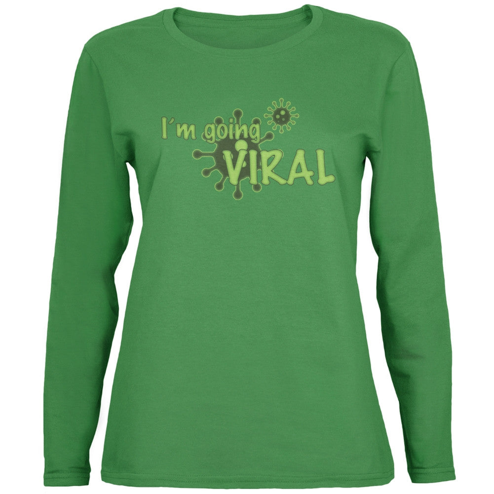 Going Viral Funny Flu Green Ladies Long Sleeve T-Shirt Women's Long Sleeves Old Glory 2XL Green 