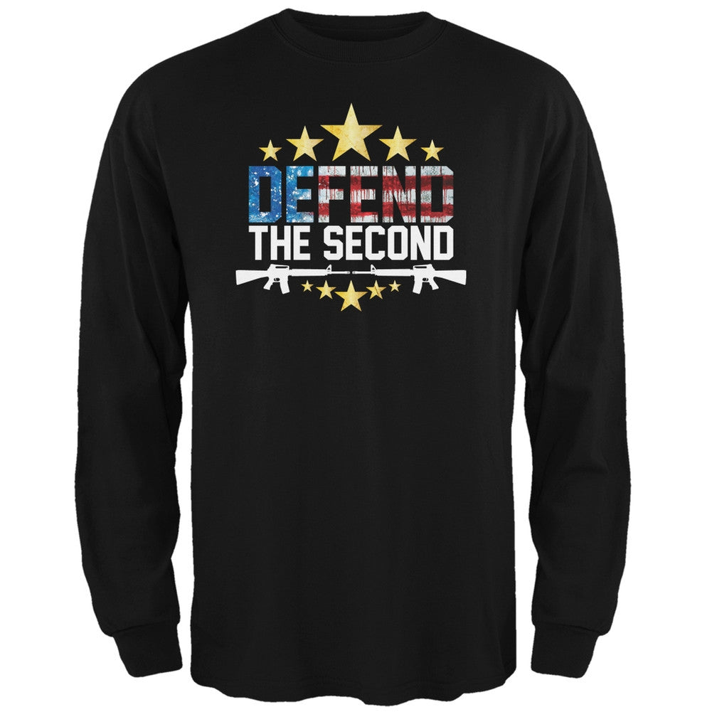 Defend The Second Black Adult Long Sleeve T-Shirt Men's Long Sleeves Old Glory 2XL Black 