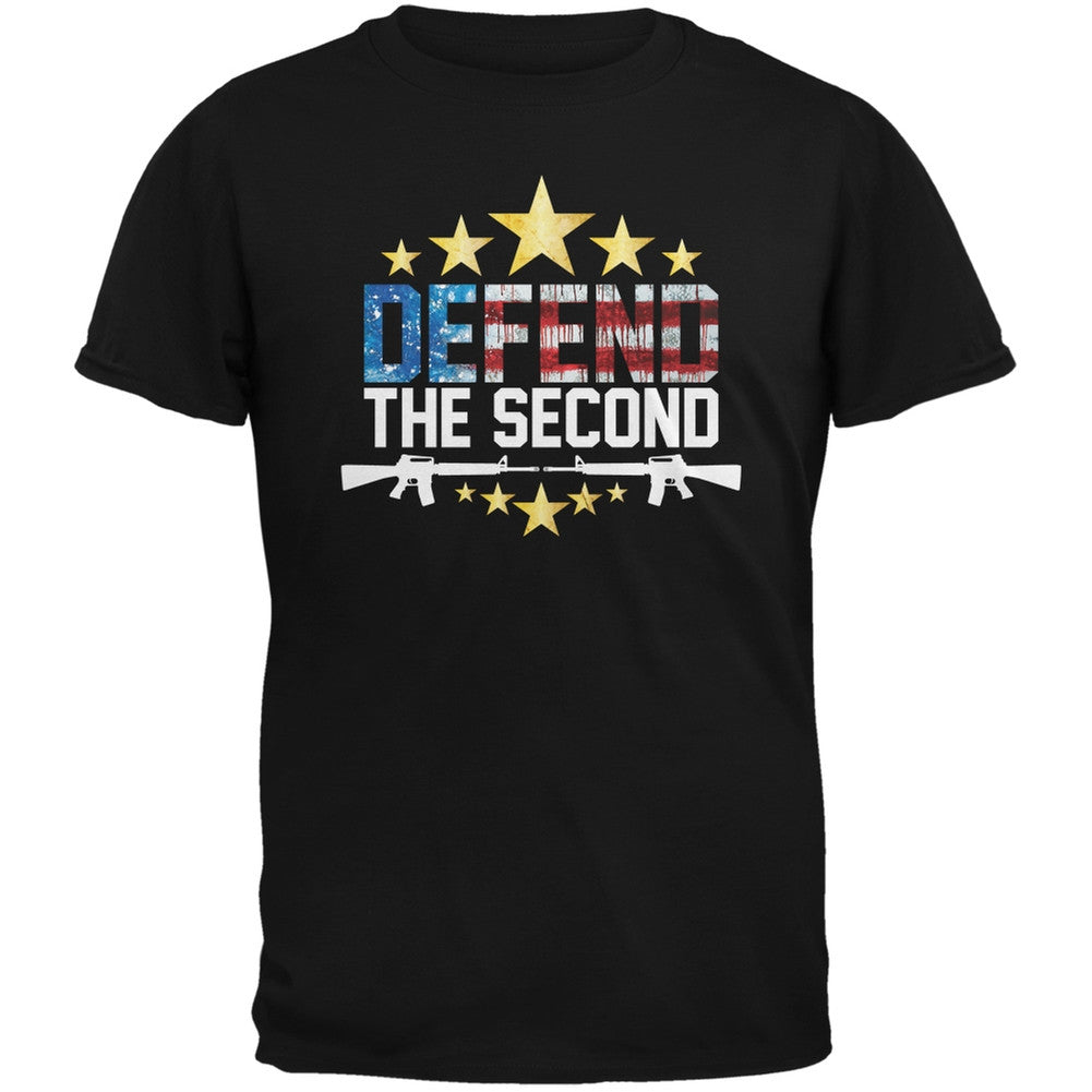 Defend The Second Black Adult T-Shirt Men's T-Shirts Old Glory 2XL Black 