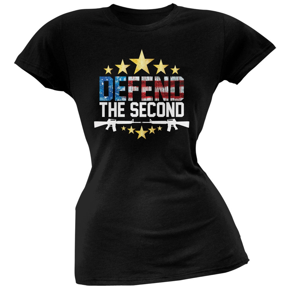 Defend The Second Black Soft Juniors T-Shirt Juniors T-Shirts Old Glory 2XL Black 