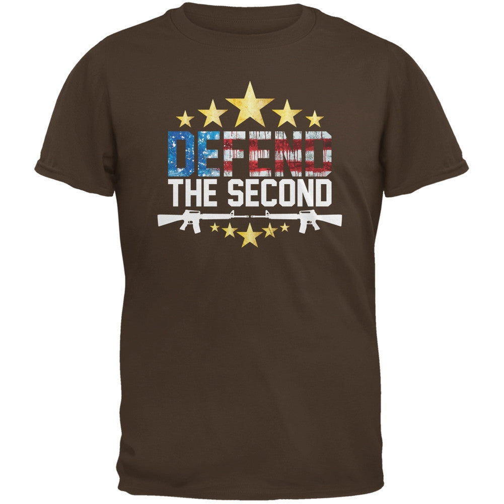 Defend The Second Brown Adult T-Shirt Men's T-Shirts Old Glory 2XL Brown 