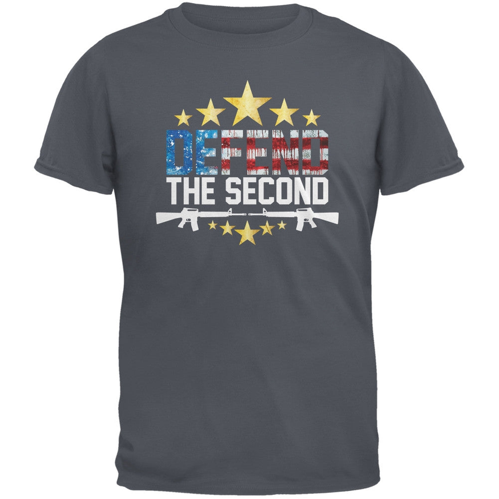 Defend The Second Charcoal Grey Adult T-Shirt Men's T-Shirts Old Glory 2XL Grey 