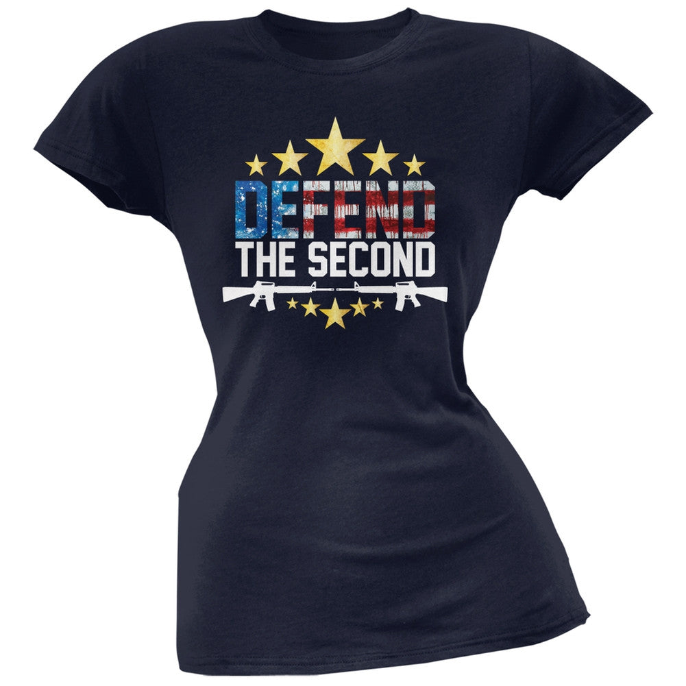 Defend The Second Navy Soft Juniors T-Shirt Juniors T-Shirts Old Glory 2XL Blue 