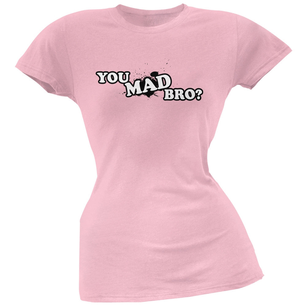 You Mad Bro? Light Pink Soft Juniors T-Shirt Juniors T-Shirts Old Glory 2X Pink 