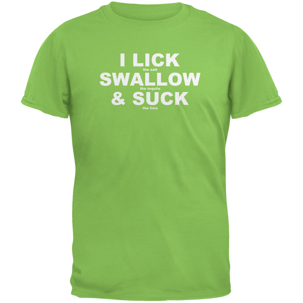 Cinco De Mayo - Lick Swallow Suck Funny Tequila Lime Green Adult T-Shirt Men's T-Shirts global 2XL Green 