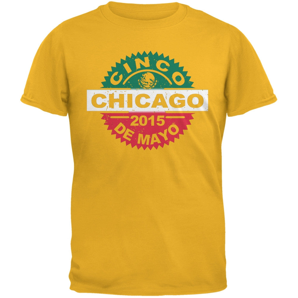 Cinco De Mayo - Chicago Gold Adult T-Shirt Men's T-Shirts Old Glory 2XL Yellow 