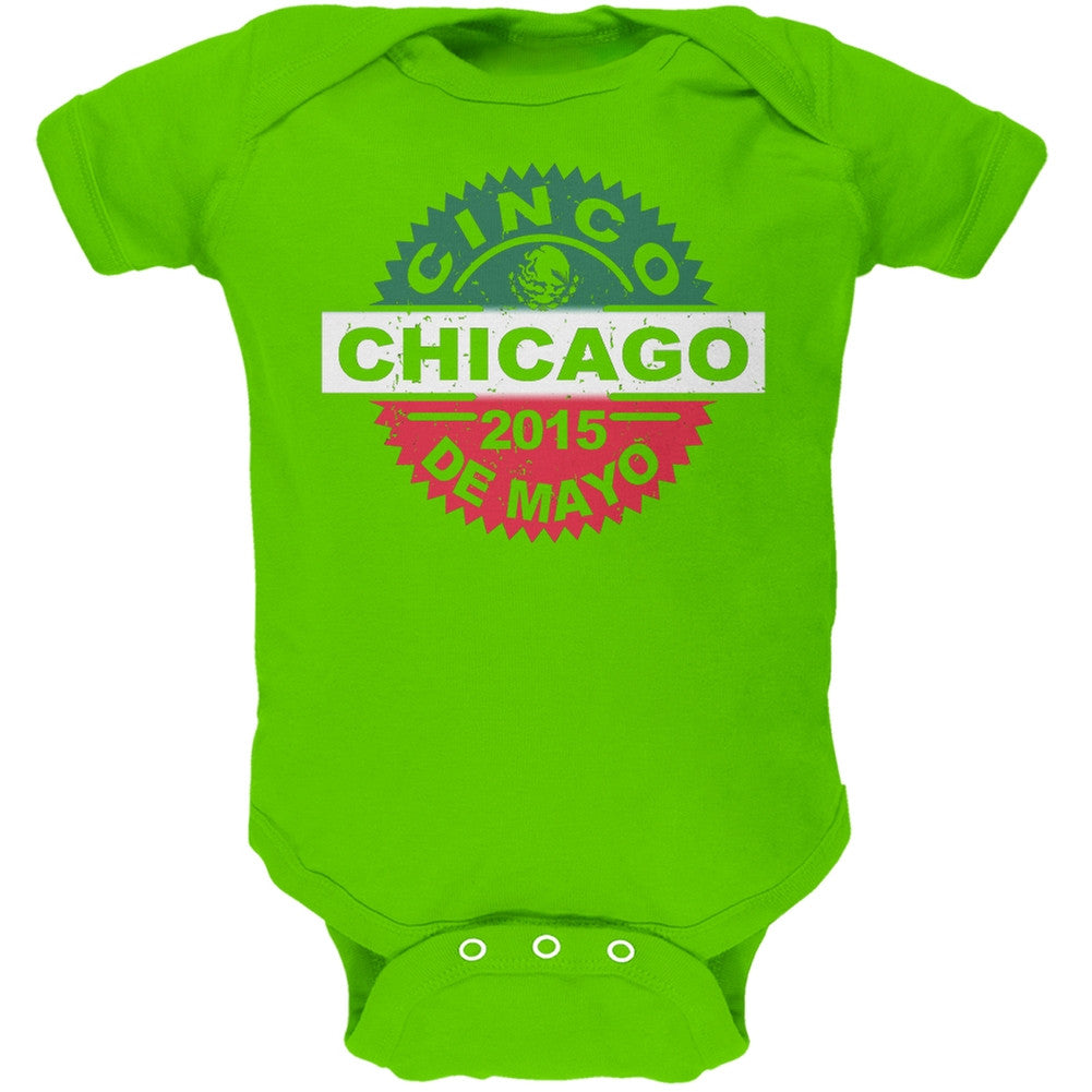 Cinco De Mayo - Chicago Key Lime Green Soft Baby One Piece Baby One Piece Old Glory   