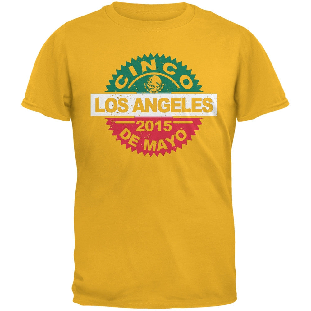 Cinco De Mayo - Los Angeles Gold Adult T-Shirt Men's T-Shirts Old Glory 2XL Yellow 