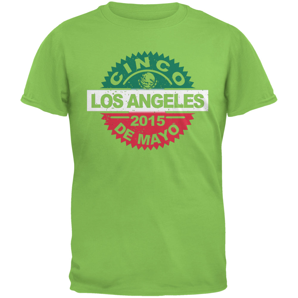 Cinco De Mayo - Los Angeles Lime Green Adult T-Shirt Men's T-Shirts Old Glory 2XL Green 