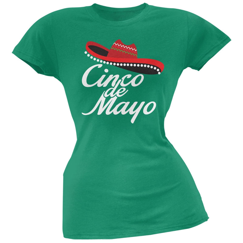 Cinco De Mayo - Celebration Black Juniors Soft T-Shirt Juniors T-Shirts Old Glory   