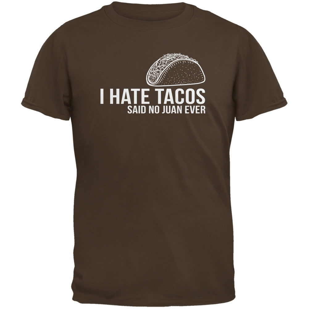 Cinco de Mayo - I Hate Tacos Black Adult T-Shirt Men's T-Shirts Old Glory   