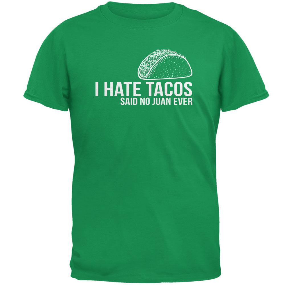 Cinco de Mayo - I Hate Tacos Black Adult T-Shirt Men's T-Shirts Old Glory   