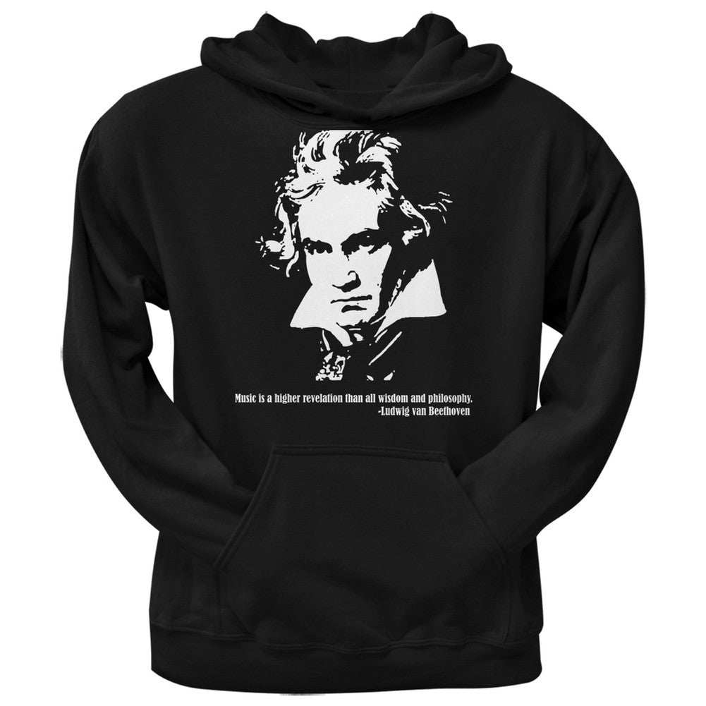 Beethoven Black Adult Pullover Hoodie Men's Hoodies Old Glory SM Black 