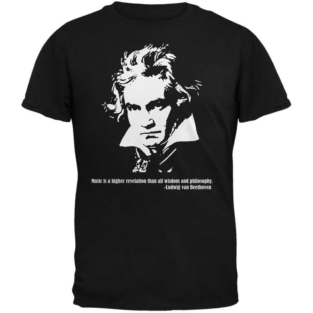 Beethoven Quote - Black Adult T-Shirt Men's T-Shirts Old Glory SM Black 