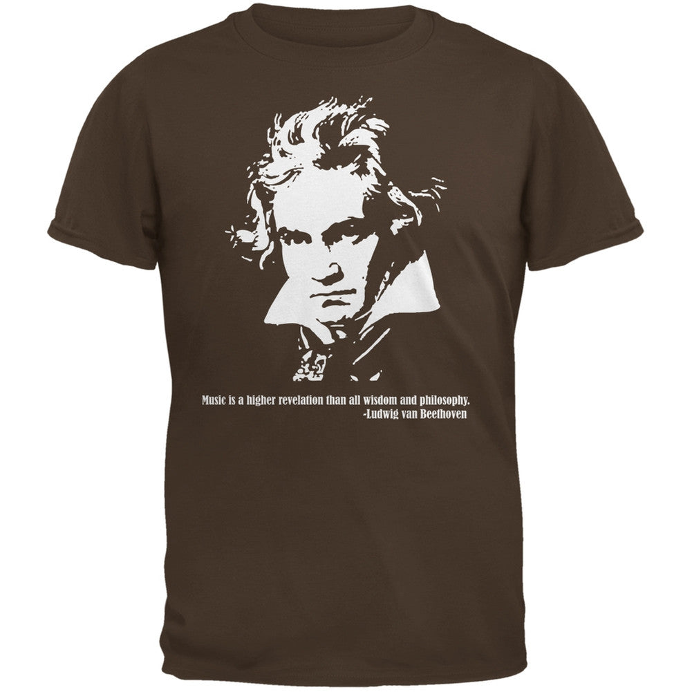 Beethoven Brown Adult T-Shirt Men's T-Shirts Old Glory 2XL Brown 