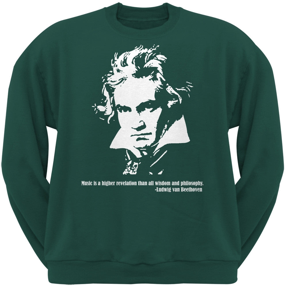 Beethoven Forest Green Adult Sweatshirt Men's Sweatshirts Old Glory 2XL Green 