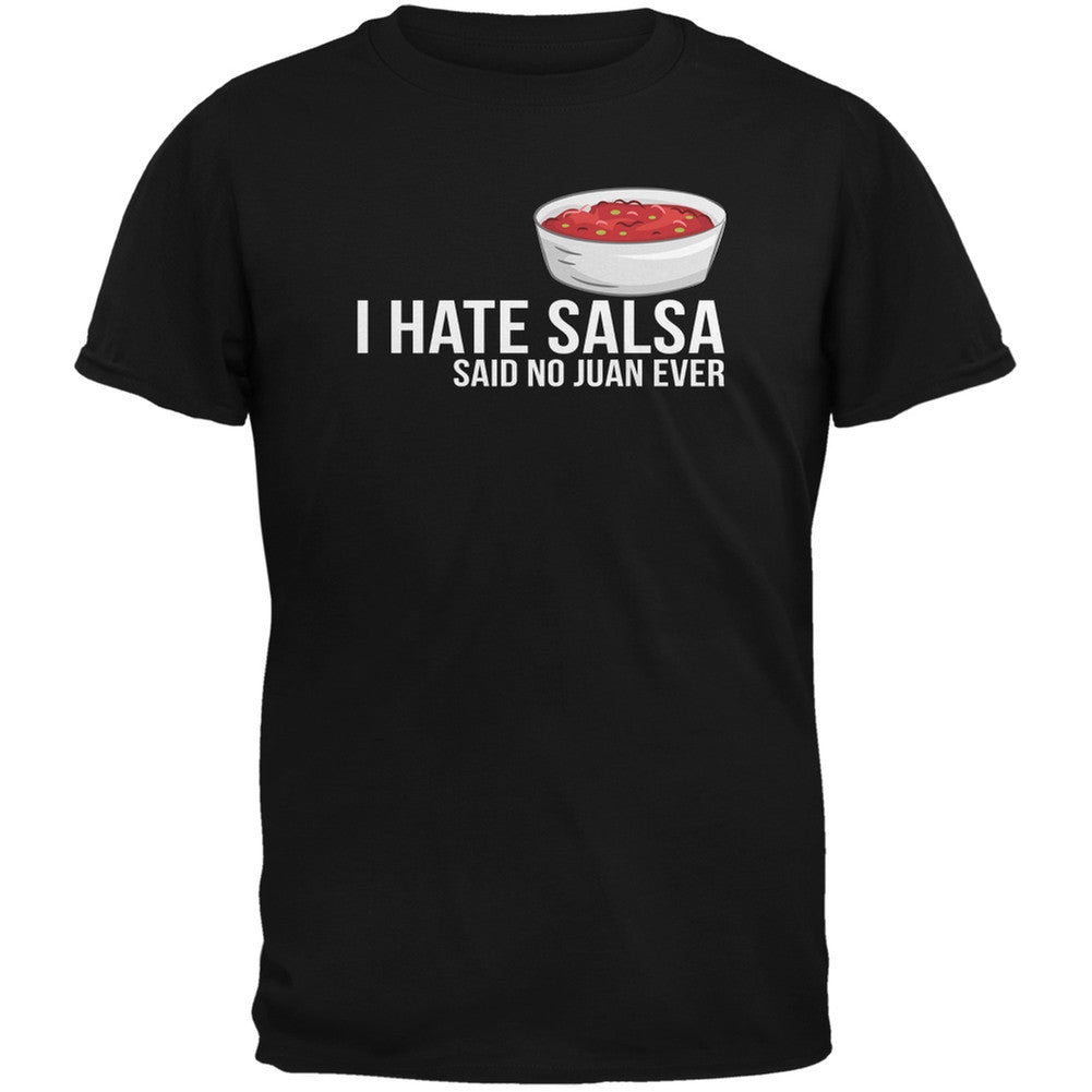 Cinco de Mayo - I Hate Salsa Black Adult T-Shirt Men's T-Shirts Old Glory   