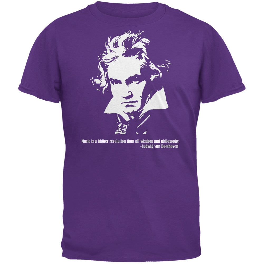 Beethoven Purple Adult T-Shirt Men's T-Shirts Old Glory 2XL Purple 