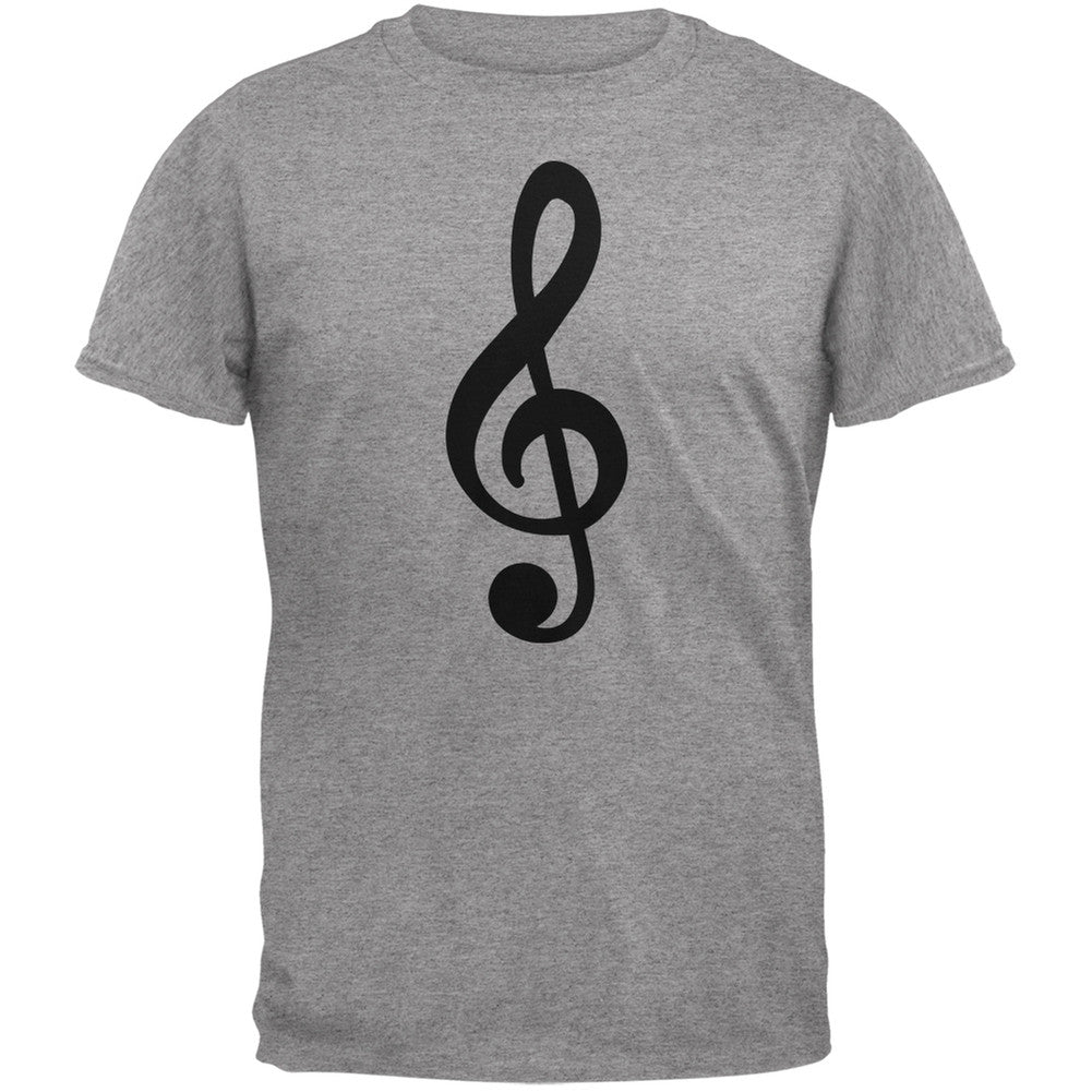 Treble Clef Heather Grey Adult T-Shirt Men's T-Shirts Old Glory 2XL Grey 