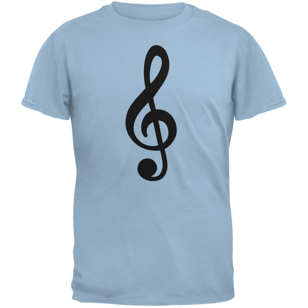 Treble Clef Light Blue Adult T-Shirt Men's T-Shirts Old Glory 2XL Blue 