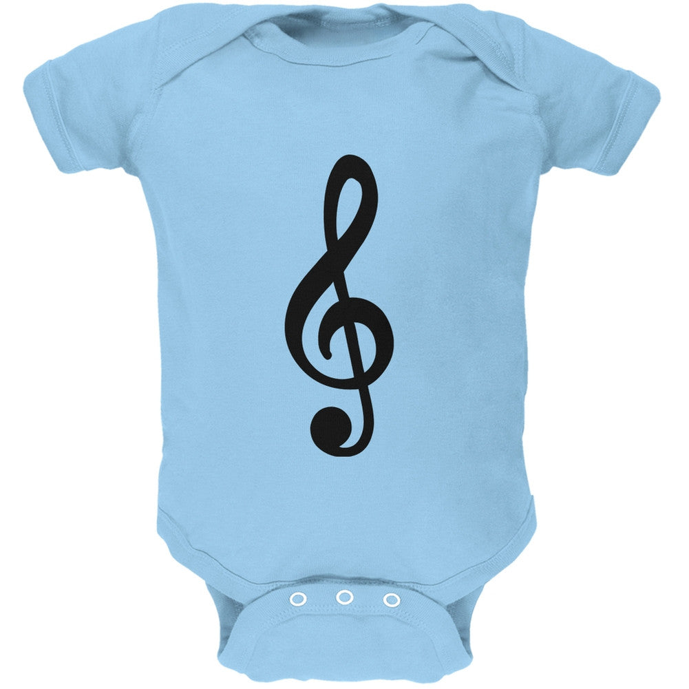 Treble Clef Light Blue Soft Baby One Piece Baby One Piece Old Glory 0-3M Blue 