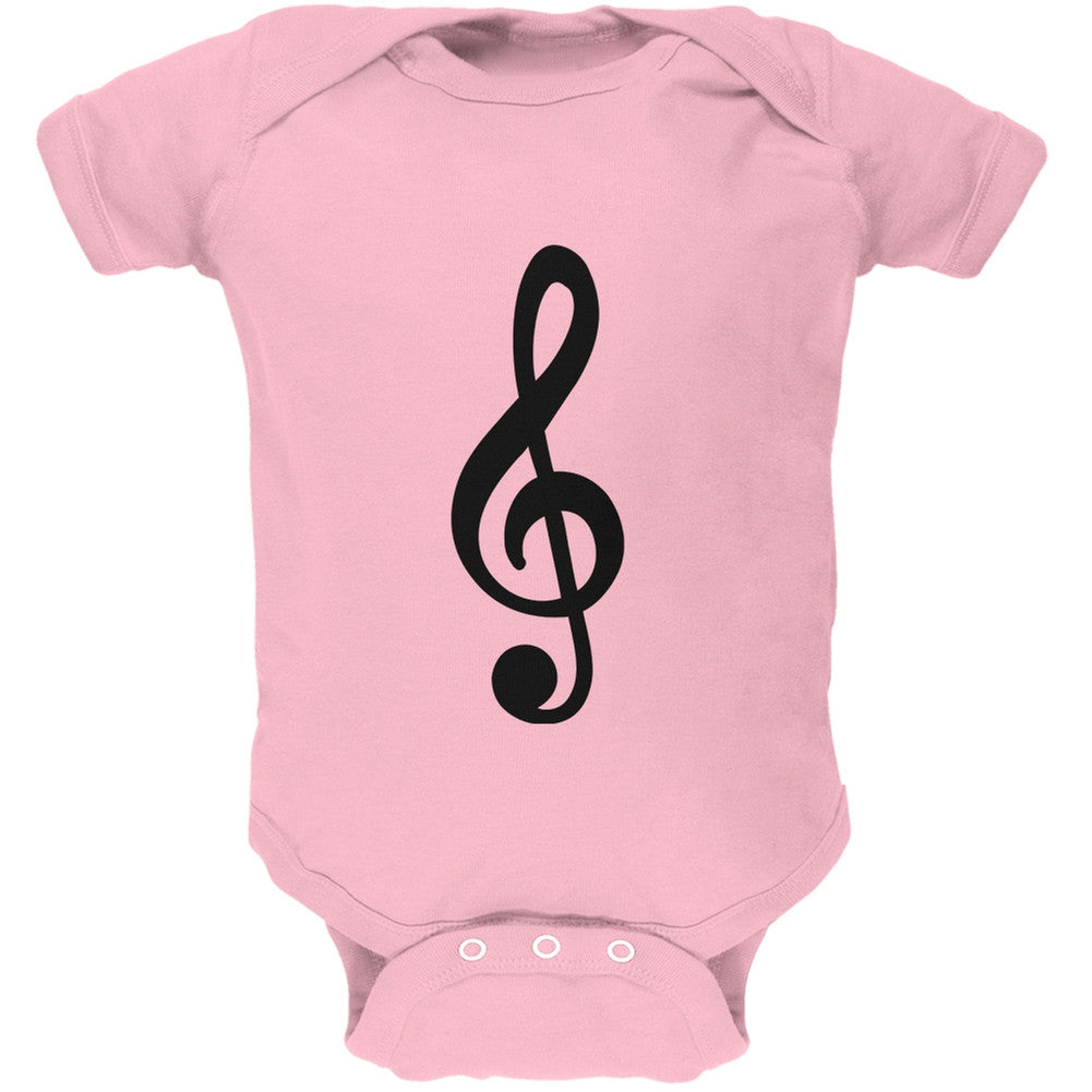 Treble Clef Light Pink Soft Baby One Piece Baby One Piece Old Glory 0-3M Pink 