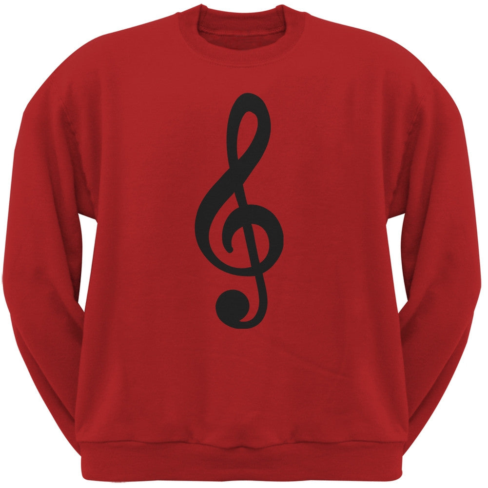 Treble Clef Red Adult Sweatshirt Men's Sweatshirts Old Glory 2XL Red 