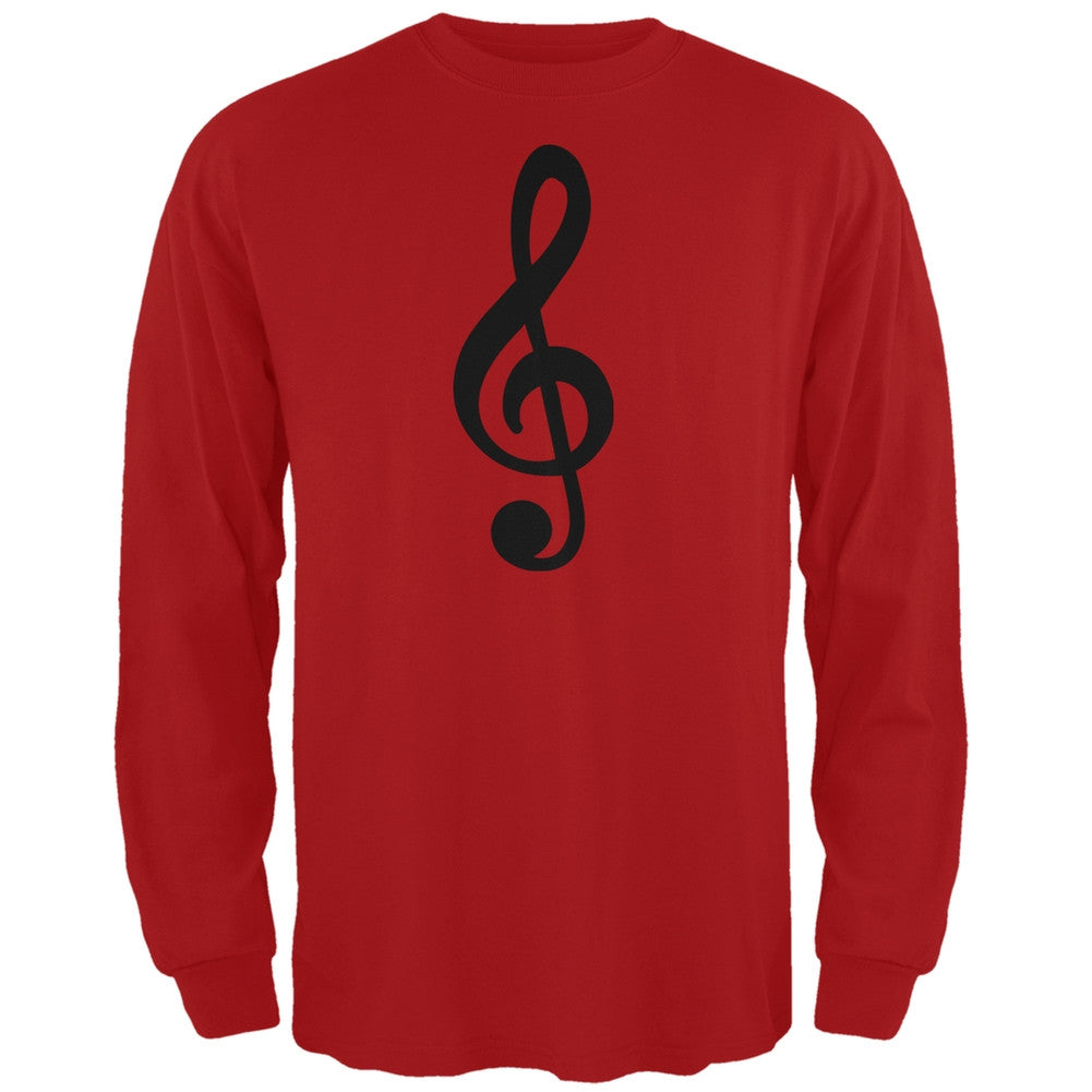 Treble Clef Red Adult Long Sleeve T-Shirt Men's Long Sleeves Old Glory 2XL Red 