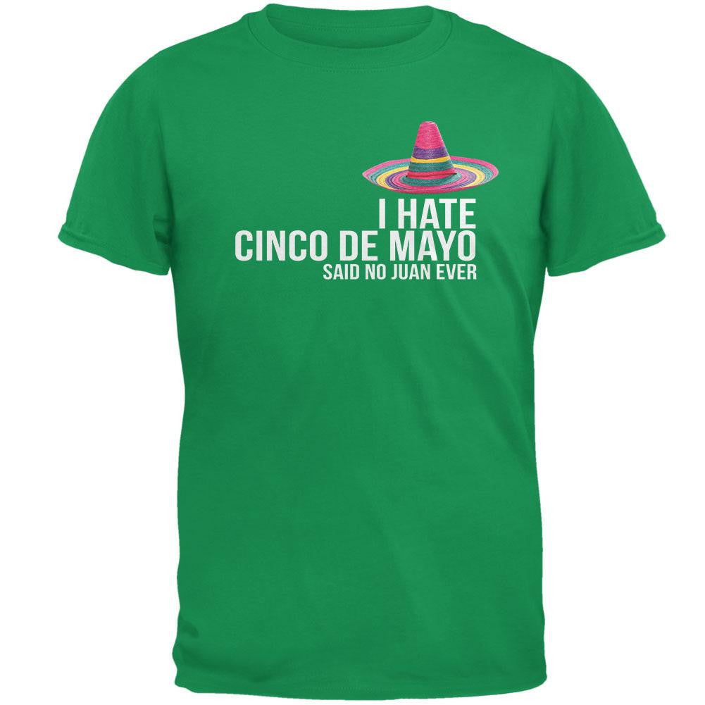 Cinco de Mayo - I Hate Tequila Black Adult T-Shirt Men's T-Shirts Old Glory SM Green 