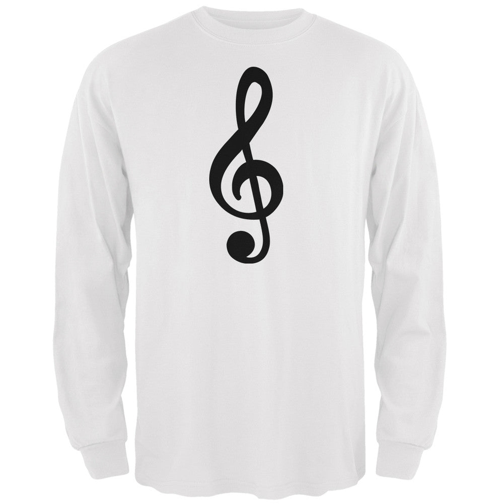 Treble Clef White Adult Long Sleeve T-Shirt Men's Long Sleeves Old Glory 2XL White 