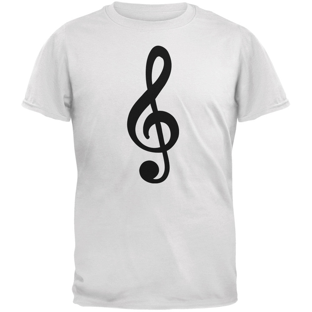 Treble Clef White Adult T-Shirt Men's T-Shirts Old Glory 2XL White 