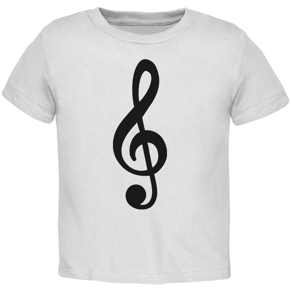 Treble Clef White Toddler T-Shirt Toddler T-Shirts Old Glory 2T White 