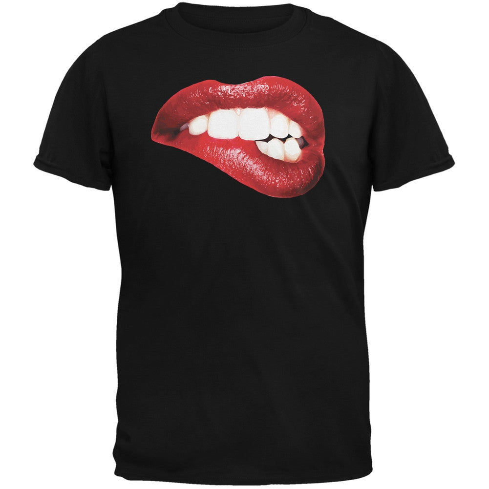 Sexy Lips Black Adult T-Shirt Men's T-Shirts Old Glory 2XL Black 