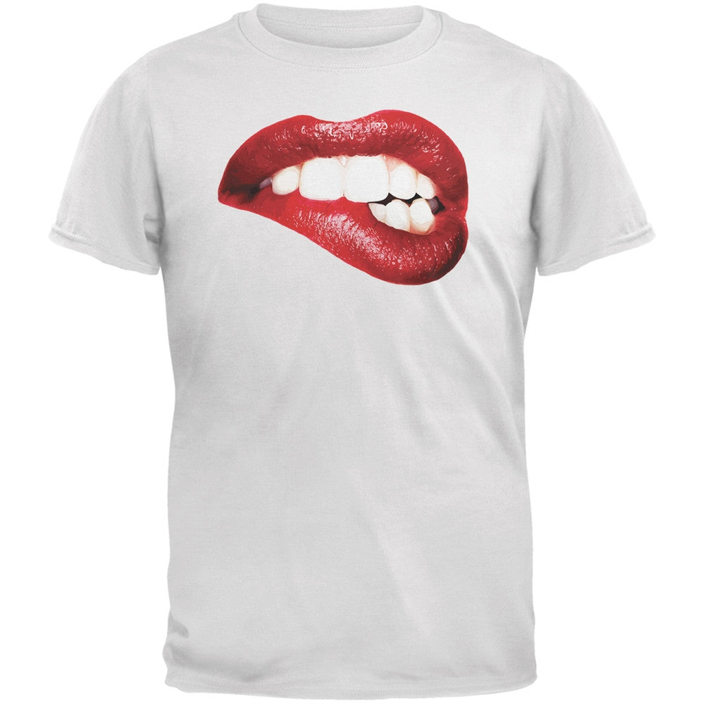 Sexy Lips White Adult T-Shirt Men's T-Shirts Old Glory 2XL White 