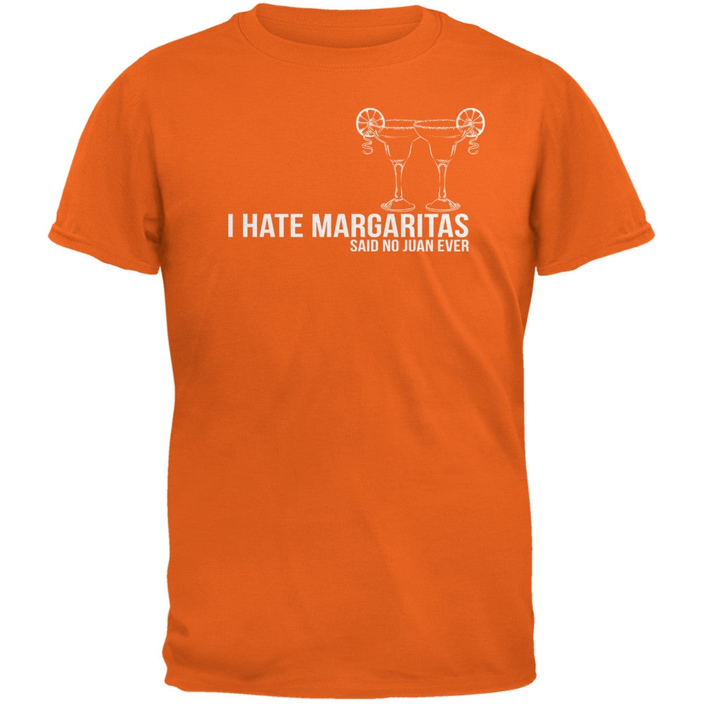 Cinco de Mayo - I Hate Margaritas Black Adult T-Shirt Men's T-Shirts Old Glory SM Orange 