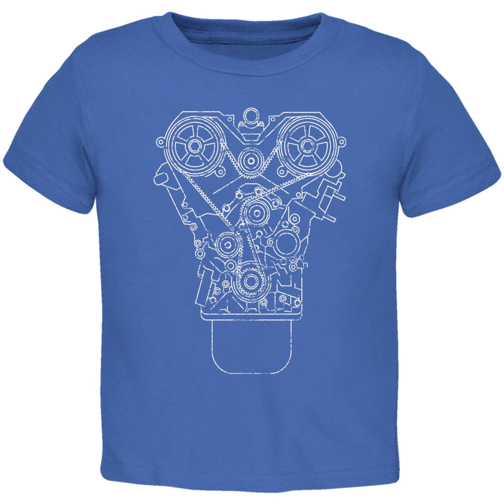 Engine Schematic Royal Toddler T-Shirt Toddler T-Shirts Old Glory 2T Blue 