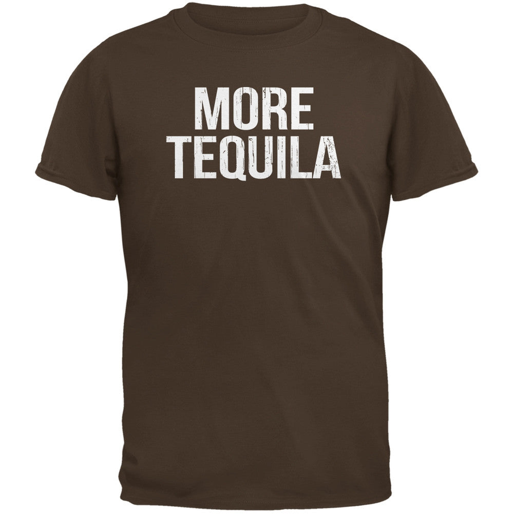 Cinco de Mayo - More Tequila Black Adult T-Shirt Men's T-Shirts Old Glory SM Brown 