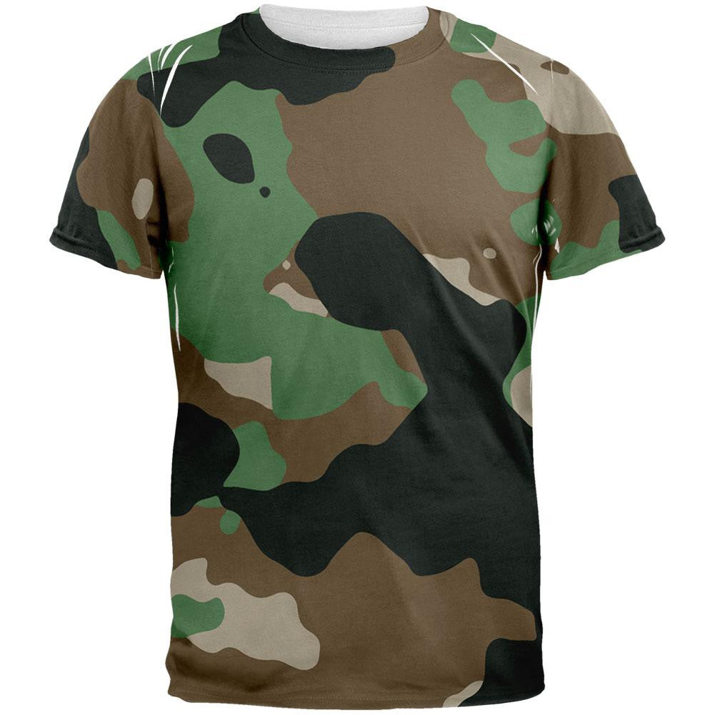 Jungle Camo All Over Adult T-Shirt Men's T-Shirts Old Glory 2XL White 